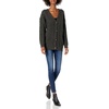 image:imageCable Stitch Womens Boyfriend Cable Cardigan  VNeck Button Front Long Sleeve Drop Shoulder Sweater CoverUp XSmall Charcoal