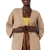 image:imageCable Stitch Womens Brushed Kimono Sleeve Sweater Cardigan  Open Front Wide Long Sleeve Coatigan with Pockets Large Marled Camel