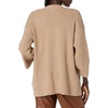 image:imageCable Stitch Womens Brushed Kimono Sleeve Sweater Cardigan  Open Front Wide Long Sleeve Coatigan with Pockets Large Marled Camel