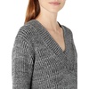 image:imageCable Stitch Womens Chunky Knit Marled VNeck Sweater  Long Sleeve Oversized Shaker Fisherman Stitch Cotton Pullover Top XLarge Marled Grey