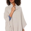 image:imageCable Stitch Womens Cozy Cowl Neck Poncho  34 Sleeve Oversized Turtleneck Sweater Pullover Cape Top LargeXLarge Light Grey