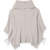 image:imageCable Stitch Womens Cozy Cowl Neck Poncho  34 Sleeve Oversized Turtleneck Sweater Pullover Cape Top LargeXLarge Light Grey