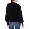 image:imageCable Stitch Womens Cropped Textured Cardigan  Button Front VNeck Shaker Fisherman Stitch Balloon Sleeve Oversized Sweater XLarge Black