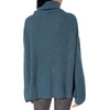 image:imageCable Stitch Womens Funnel Neck Oversized Sweater  Wide Cuff Long Sleeve Loose Fit Solid Color Pullover Top XSmall Aegean Blue