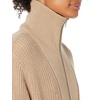 image:imageCable Stitch Womens Half Zip Cotton Pullover Sweater  Solid VNeck Collar Loose RibKnit Long Sleeve Top Large Camel