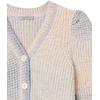 image:imageCable Stitch Womens Marled Puff Sleeve Cardigan  VNeck Button Front SpaceDyed Cropped Long Sleeve Sweater CoverUp Medium Dawn Ombre