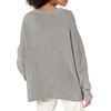 image:imageCable Stitch Womens Mixed Stitch LongSleeve Oversized Sweater  Soft Crewneck Slouchy Casual Pullover Top XLarge Heather Grey