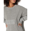 image:imageCable Stitch Womens Mixed Stitch LongSleeve Oversized Sweater  Soft Crewneck Slouchy Casual Pullover Top XLarge Heather Grey