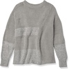 image:imageCable Stitch Womens Mixed Stitch LongSleeve Oversized Sweater  Soft Crewneck Slouchy Casual Pullover Top XLarge Heather Grey