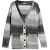 image:imageCable Stitch Womens Ombre SpaceDyed Cardigan  VNeck Long Sleeve Button Front RibKnit Sweater CoverUp with Pockets XSmall Black Ombre