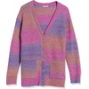 image:imageCable Stitch Womens Ombre SpaceDyed Cardigan  VNeck Long Sleeve Button Front RibKnit Sweater CoverUp with Pockets XSmall Mauve Ombre