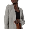image:imageCable Stitch Womens Open Front Cable Cardigan  Long Sleeve Lightweight Sweater Knit CoverUp Small Heather Grey