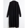 image:imageCable Stitch Womens Open Placket Long Cardigan  Open Front Long Sleeve Sweater Coat with Pockets XSmall Black