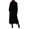 image:imageCable Stitch Womens Open Placket Long Cardigan  Open Front Long Sleeve Sweater Coat with Pockets XSmall Black