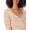 image:imageCable Stitch Womens Oversized Argyle Tunic Sweater  VNeck Drop Shoulder Long Sleeve Loose Pullover Top Large Dusty Rose
