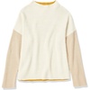 image:imageCable Stitch Womens Oversized Colorblock Sweater  Mock Neck RibKnit Drop Shoulder Long Sleeve Pullover Top XSmall CreamSandMarigold