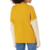 image:imageCable Stitch Womens Oversized Colorblock Sweater  Mock Neck RibKnit Drop Shoulder Long Sleeve Pullover Top XSmall CreamSandMarigold