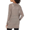 image:imageCable Stitch Womens Oversized Lightweight Cardigan  Open Front Drop Shoulder Pointelle Stitch Knit Coverup Small Ash Brown