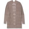 image:imageCable Stitch Womens Oversized Lightweight Cardigan  Open Front Drop Shoulder Pointelle Stitch Knit Coverup Small Ash Brown