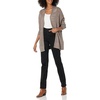 image:imageCable Stitch Womens Oversized Lightweight Cardigan  Open Front Drop Shoulder Pointelle Stitch Knit Coverup Small Ash Brown