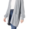 image:imageCable Stitch Womens Oversized Open Front Sweater Cardigan with Pockets  Long Sleeve Rib Knit Coatigan Large Heather Grey