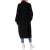 image:imageCable Stitch Womens Patch Pocket Long Maxi Cardigan  Open Front Long Blouson Sleeve Oversized Coatigan Sweater CoverUp XLarge Black