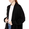 image:imageCable Stitch Womens Patch Pocket Long Maxi Cardigan  Open Front Long Blouson Sleeve Oversized Coatigan Sweater CoverUp XLarge Black