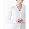 image:imageCable Stitch Womens Puff Sleeve Lightweight Cardigan  VNeck Long Sleeve Button Front Solid Color Sweater Large Ivory