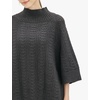 image:imageCable Stitch Womens RibCollar Tunic Sweater  Loose Fit Oversized Mock Neck 34 Sleeve Pullover Poncho Coverup Top LargeXLarge Charcoal