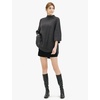 image:imageCable Stitch Womens RibCollar Tunic Sweater  Loose Fit Oversized Mock Neck 34 Sleeve Pullover Poncho Coverup Top LargeXLarge Charcoal