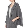 image:imageCable Stitch Womens Soft Hooded Cape Poncho Marled Grey SmallMedium