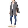 image:imageCable Stitch Womens Soft Hooded Cape Poncho Marled Grey SmallMedium