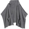 image:imageCable Stitch Womens Soft Hooded Cape Poncho Marled Grey SmallMedium