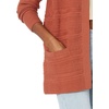 image:imageCable Stitch Womens Textured Tunic Cardigan  Open Front Long Sleeve Knit Coverup Sweater with Pockets Medium Spice
