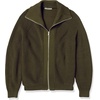image:imageCable Stitch Womens Zipup Sweater Cardigan Jacket  Turtleneck RibKnit Raglan Long Sleeve Cotton Coatigan Medium Olive
