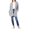 image:imageCable Stitch Womens Oversized Open Front Sweater Cardigan with Pockets  Long Sleeve Rib Knit Coatigan Large Heather Grey