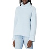 image:imageCable Stitch Womens Oversized RibCuffed Wide Sleeve Turtleneck Sweater  Long Sleeve Drop Shoulder Pullover Top Small Light Blue
