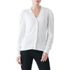 image:imageCable Stitch Womens Puff Sleeve Lightweight Cardigan  VNeck Long Sleeve Button Front Solid Color Sweater Large Ivory