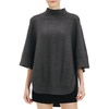 image:imageCable Stitch Womens RibCollar Tunic Sweater  Loose Fit Oversized Mock Neck 34 Sleeve Pullover Poncho Coverup Top LargeXLarge Charcoal