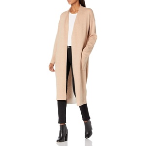 image:imageCable Stitch Womens Double Faced Open Front Cardigan  Contrast Colors Long Sleeve Sweater Coat with Pockets Camel Medium