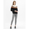 image:imageCable Stitch Womens Fair Isle Sweater  Classic Vintage Jacquard Long Sleeve Crewneck Pullover Top Black XSmall