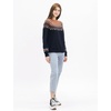 image:imageCable Stitch Womens Fair Isle Sweater  Classic Vintage Jacquard Long Sleeve Crewneck Pullover Top Midnight Medium