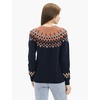 image:imageCable Stitch Womens Fair Isle Sweater  Classic Vintage Jacquard Long Sleeve Crewneck Pullover Top Midnight Medium
