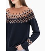 image:imageCable Stitch Womens Fair Isle Sweater  Classic Vintage Jacquard Long Sleeve Crewneck Pullover Top Midnight Medium
