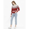 image:imageCable Stitch Womens Long Sleeve Nordic Fair Isle Turtleneck Pullover Sweater Top Medium MultiRed