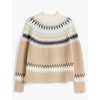image:imageCable Stitch Womens Long Sleeve Nordic Fair Isle Turtleneck Pullover Sweater Top Small MultiCamel
