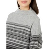 image:imageCable Stitch Womens Mock Neck Cozy Sweater  Oversized Soft Long Sleeve Drop Shoulder High Low Hem Slouchy Pullover Top Medium GreyBlack