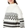image:imageCable Stitch Womens Mock Neck Cozy Sweater  Oversized Soft Long Sleeve Drop Shoulder High Low Hem Slouchy Pullover Top Medium IvoryBlack