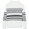 image:imageCable Stitch Womens Mock Neck Cozy Sweater  Oversized Soft Long Sleeve Drop Shoulder High Low Hem Slouchy Pullover Top Medium IvoryBlack