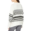 image:imageCable Stitch Womens Mock Neck Cozy Sweater  Oversized Soft Long Sleeve Drop Shoulder High Low Hem Slouchy Pullover Top Medium IvoryBlack